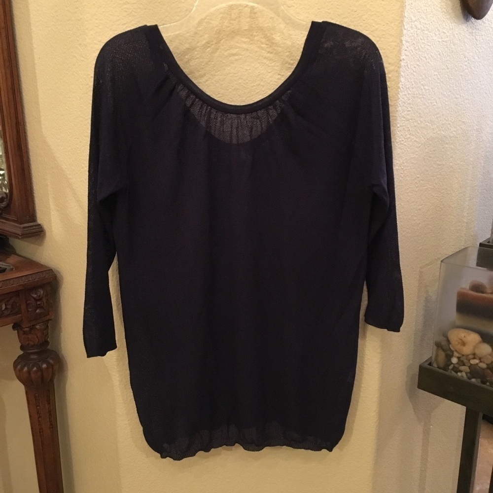 ZARA Navy Oversized Knit Top Size Small